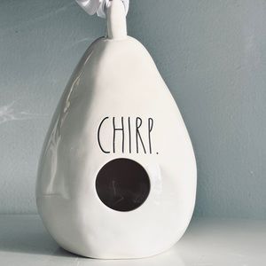 Rae Dunn by Magenta, LL Chirp Birdhouse Teardrop Shaped, Bird Icon on Back